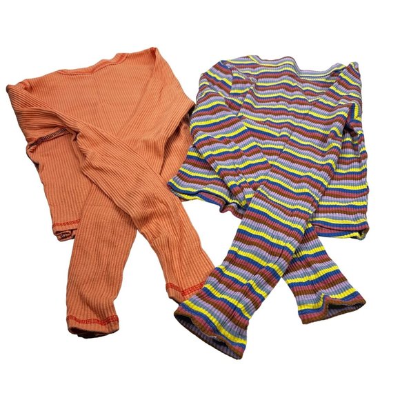 Lot of 2 Wild Fable Women's Size XS Long Sleeve Tee Shirts Peach Multicolor - Picture 2 of 16